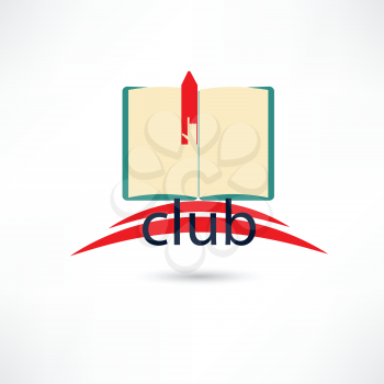 open club boook with hand and bookmark