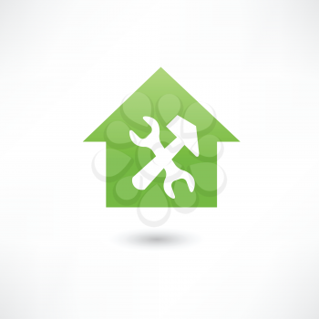 repairing a house green icon