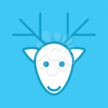 white deer head on a blue background