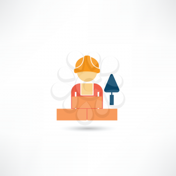 worker with trowel icon