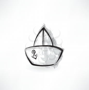 paper boat grunge icon