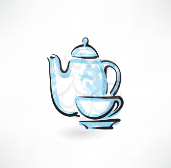 tea service grunge icon