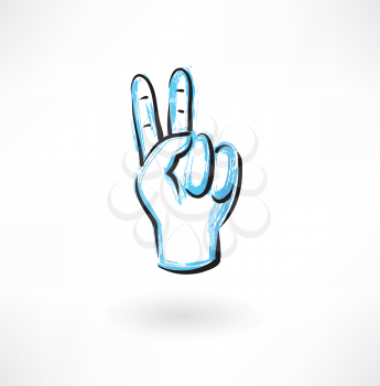 two fingers grunge icon