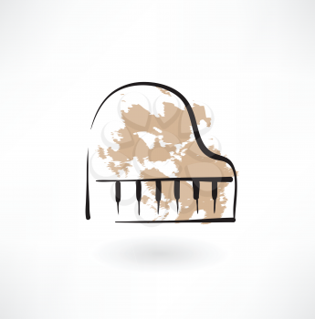 piano keyboard grunge icon