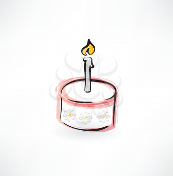 cake with a candle grunge icon