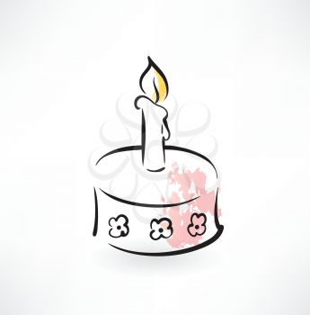 cake with a candle grunge icon