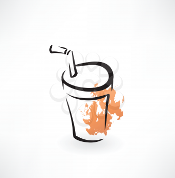 soda paper cup grunge icon