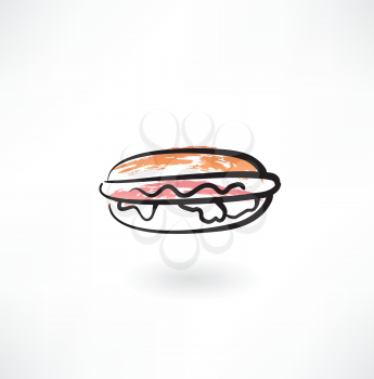 hot dog grunge icon