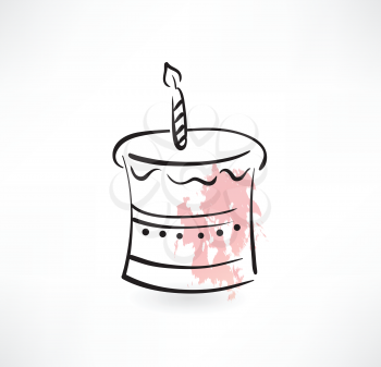 cake and candle grunge icon