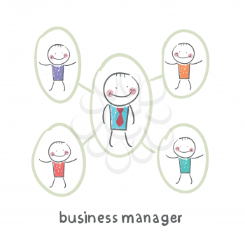 business manager and his staff