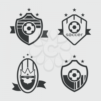 Set of soccer football crests and logo emblem designs