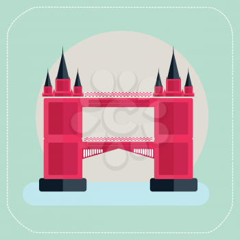 Tower Bridge London icon flat
