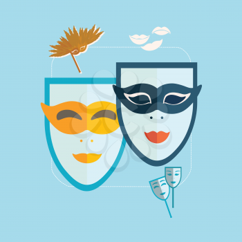 Carnival masks Venice Icon