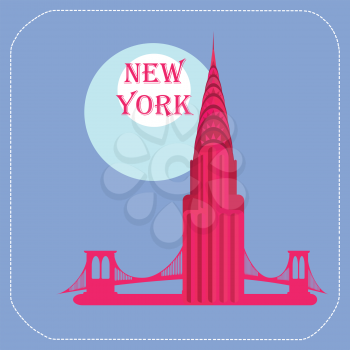 New York Chrysler Building icon flat
