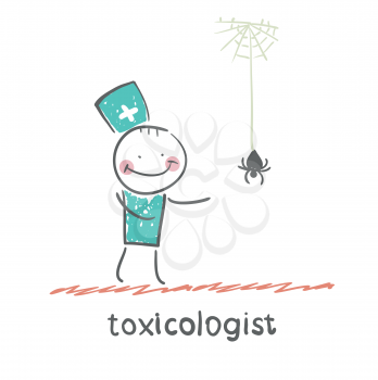 toxicologist look at the spider