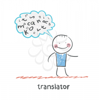 translator thinking about letters