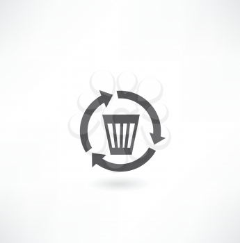 wastebasket icon with arrows