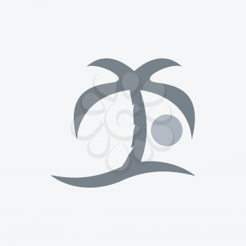 Sea palm sun icon
