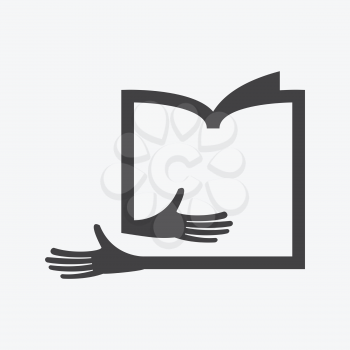book and hands icon