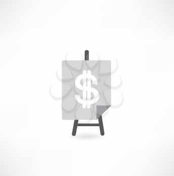 easel with dollar icon
