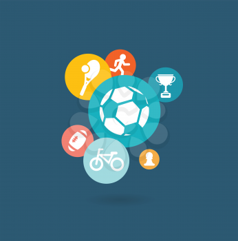 Sport composition of icons