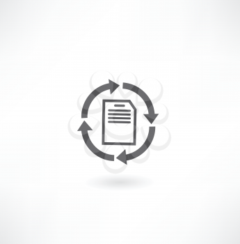 Document vector icons set on gray.