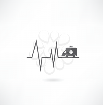 cardiogram with car icon
