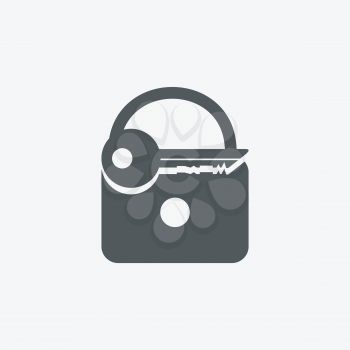 Lock icon - vector metal app button