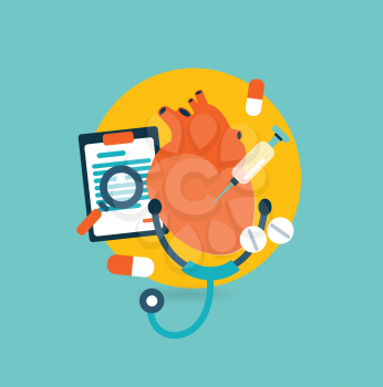Flat design illustration concept for medicine