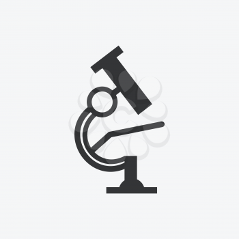 Black microscope icon on a white background - vector illustration