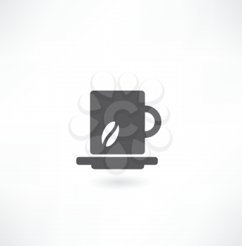 sketch of coffee cup, stylized vector icon