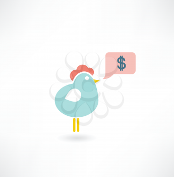 chicken with dollar icon