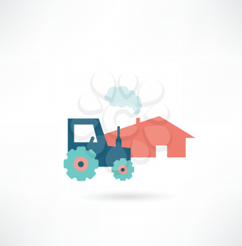 farm with tractor icon