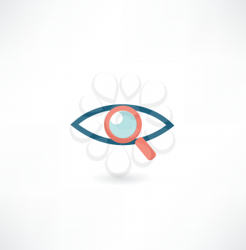 eye with a magnifying glass icon
