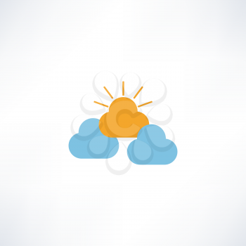 Sun and clouds icon