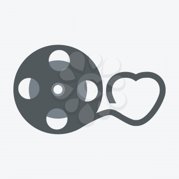 Love movie reel with hearts