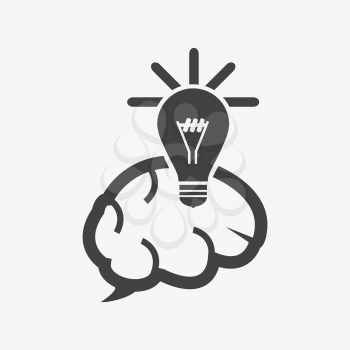 lightbulb and brains  icon