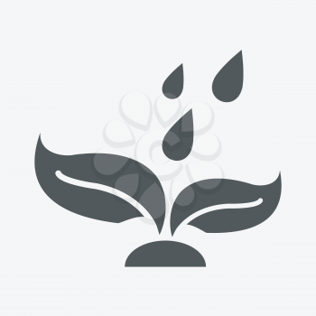 plant and water drop icon