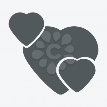 human heart icons ( signs ) or symbols for love - simple vector graphic. This illustration has the love icon on grey, green, orange and blue backgrounds & useful for websites, documents, printing