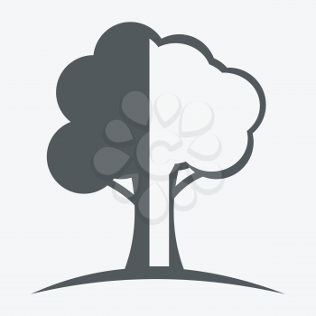 tree. Day and night icon