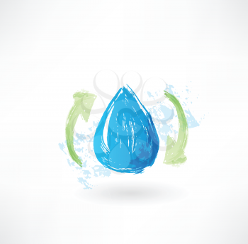 Water arrows grunge icon