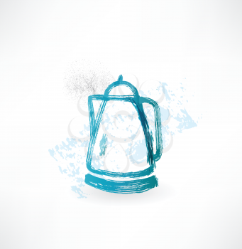 electric kettle grunge icon.