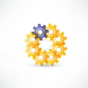 Gears into circle icon