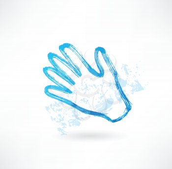 Blue hand grunge icon