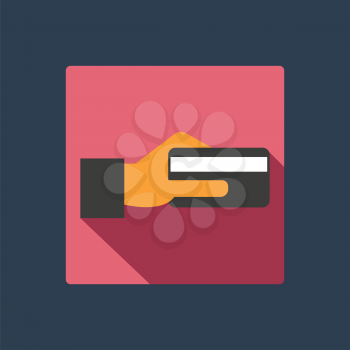Credit card in hand icon
