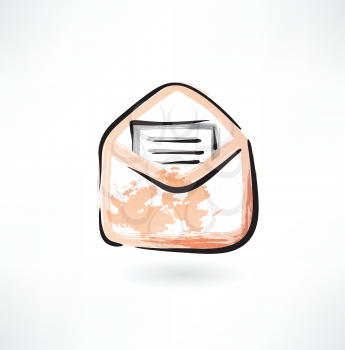 letter in an envelope grunge icon