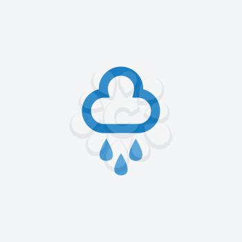 Cloud with rain drops icon