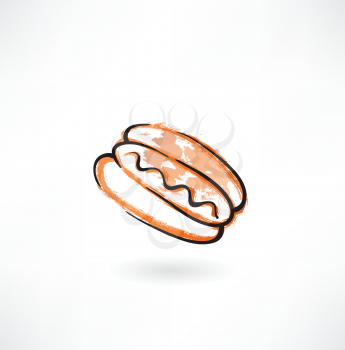 Hot dog grunge icon
