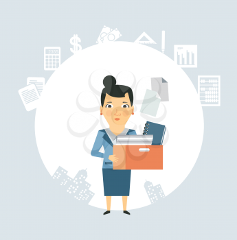 Accountant is documents and accounts illustration
