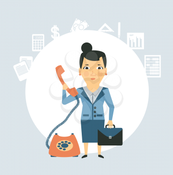 accountant talking on the phone illustration